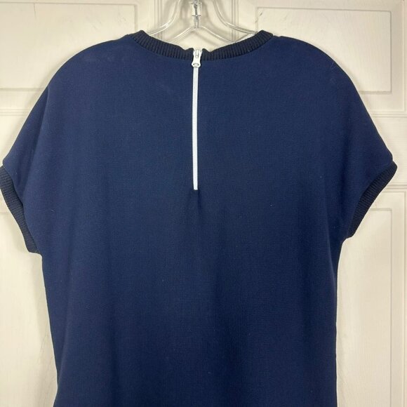 Zara Navy Blue Dress Round Neckline Zipper in the Back Size Small - Picture 13 of 16